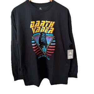 NWT Star Wars Retro 80s Long Sleeve Darth Vader Disney Parks Shirt Men's XL